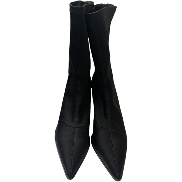 TONY BIANCO Sock Boot Vegan Ankle Boots Stiletto Witchy Black Size 9.5 - Picture 3 of 10